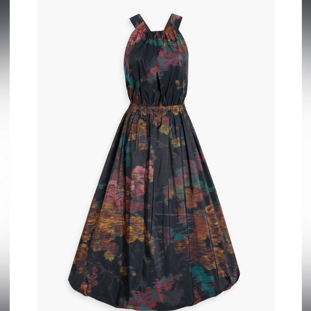 Ulla Johnson Leyna gathered printed taffeta midi dress